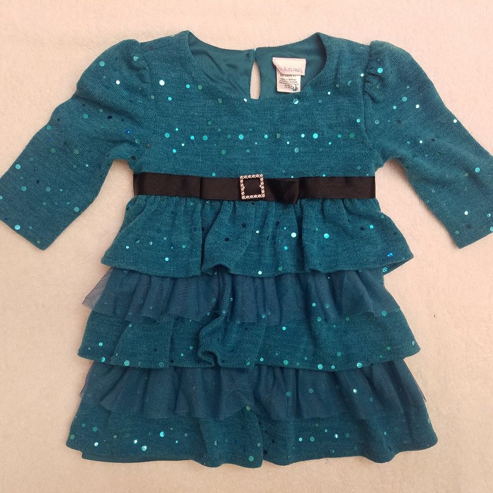 Youngland Girls Formal Green/Teal Dress - Size 4T